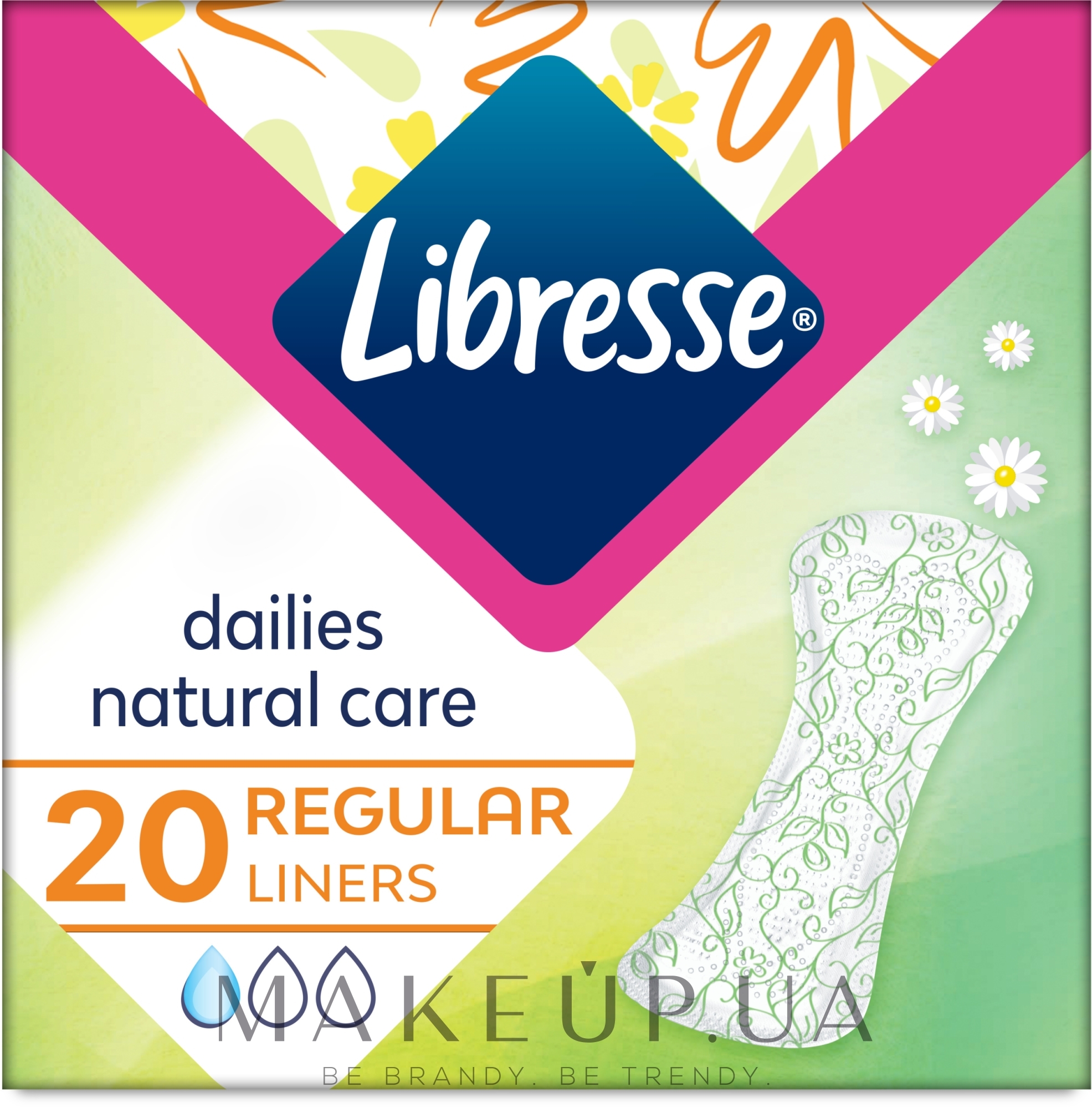 Ежедневные прокладки, 20 шт. - Libresse Natural Care Dailies Regular Liners — фото 20шт