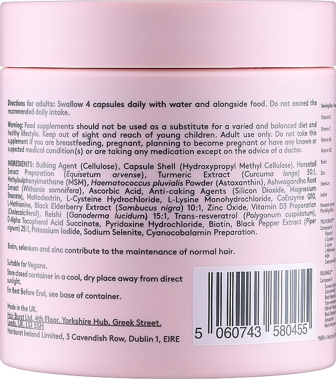 Вітаміни для волосся - Hairburst Advanced+ Hair Formula Food Supplement — фото N2