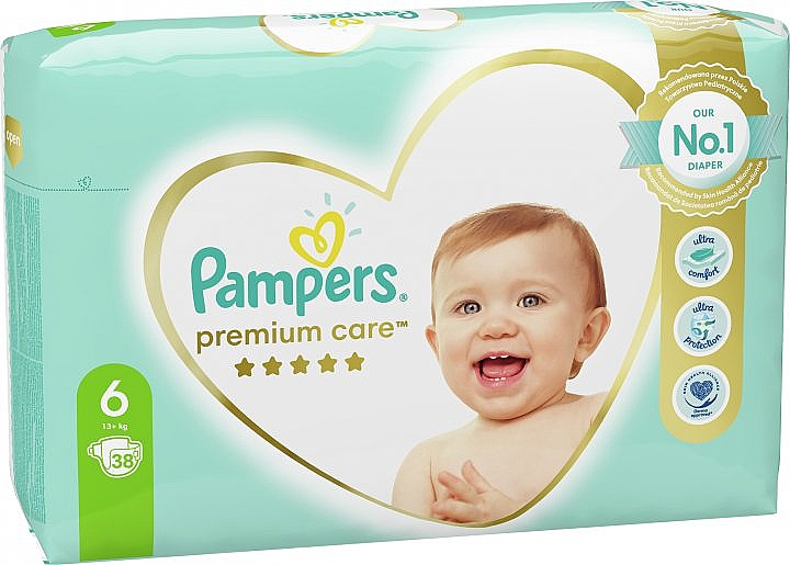 Підгузки Premium Care 6 (13 + кг), 38 шт. - Pampers — фото N3