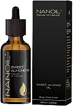 Масло миндальное - Nanoil Body Face and Hair Sweet Almond Oil — фото N2