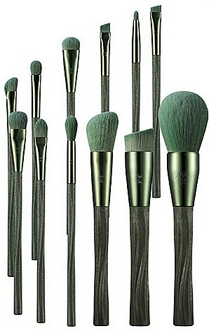 Набір пензлів для макіяжу, 12 шт. - Eigshow Ecopro Series Tea Makeup Brush Kit — фото N1