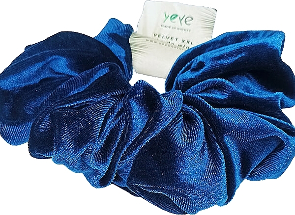 Вельветовая резинка для волос, синяя - Yeye Velvet XXL — фото N2