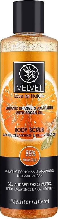 Скраб для тіла "Deep Cleansing & Rejuvenation" - Velvet Love for Nature Organic Orange & Amaranth Body Scrub — фото N1