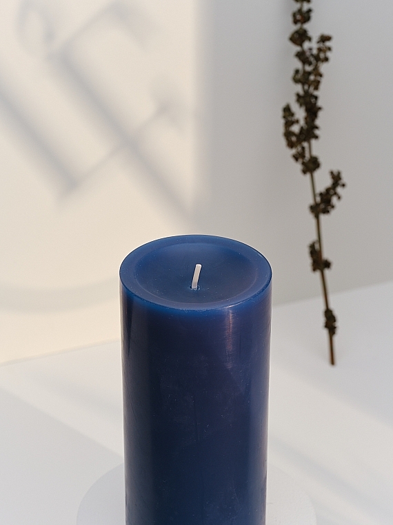 Свічка-циліндр, діаметр 7 см, висота 15 см - Bougies La Francaise Cylindre Candle Blue — фото N3
