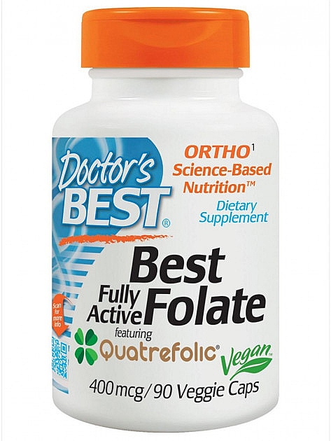 Повністю активований фолат, 400 мкг - Doctor's Best Best Fully Active Folate — фото N1