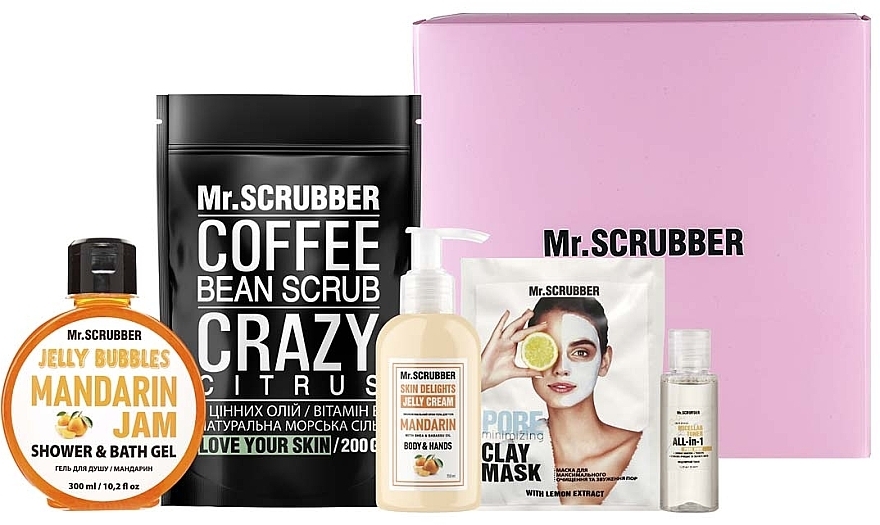 УЦЕНКА Набор - Mr.Scrubber Crazy Citrus Scrub (scr/200g + cr/gel/150ml + sh/gel/300ml + mask15ml + toner35ml) *