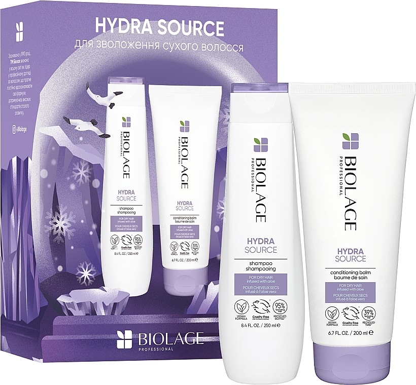 Набор для увлажнения сухих волос - Biolage Hydrasource (shm/250ml + cond/200ml)