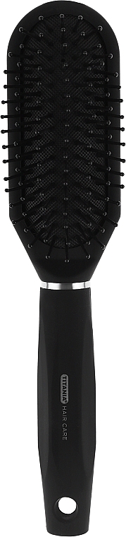 Массажная щетка для волос черного цвета, 23 см - Titania Salon Professional — фото N1