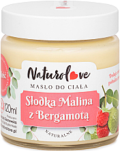 Натуральное масло для тела "Сладкая малина с бергамотом" - Naturolove Body Butter — фото N1