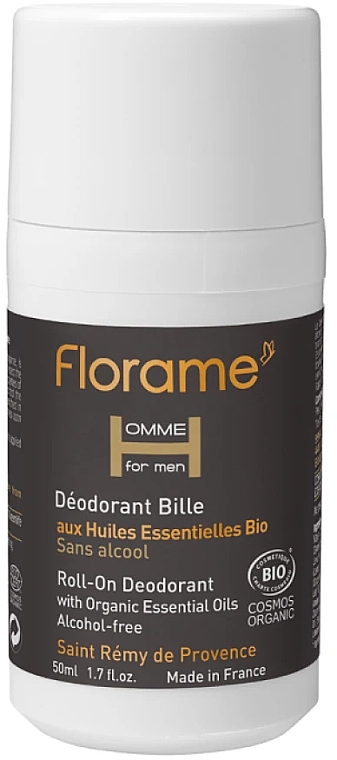 Кульковий дезодорант - Florame Homme Deodorant Roll-on — фото N1
