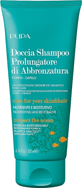 Гель-шампунь, продлевающий загар - Pupa Tan Prolonging Shower Gel Shampoo Body Hair — фото N1