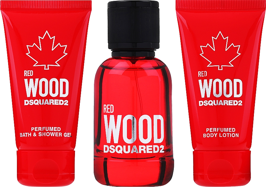 Dsquared2 Red Wood - Набор (edt/50ml + sh/gel/50ml + b/lot/50ml) — фото N2