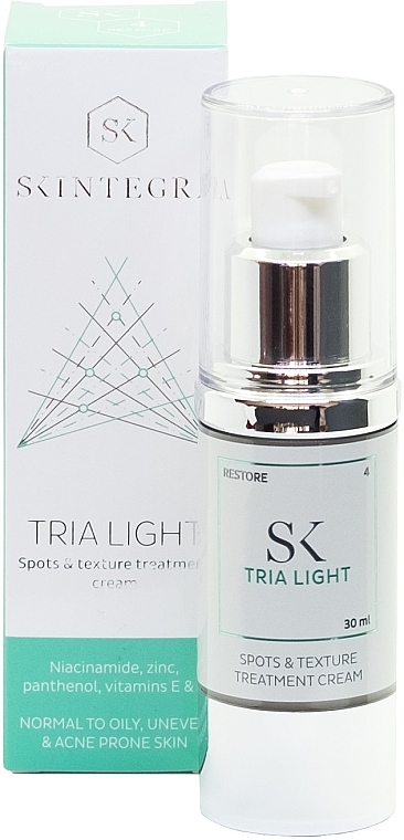Крем для шкіри, схильної до акне та комедонів - Skintegra Tria Light Spots & Texture Treatment Cream — фото N1