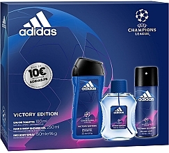 Духи, Парфюмерия, косметика Adidas UEFA Champions League Victory Edition - Набор (edt/100ml + sh/gel/250ml + deo/150ml)