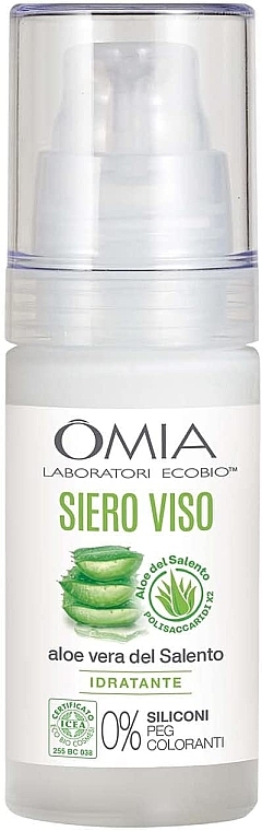 Сироватка для обличчя з алое вера - Omia Labaratori Ecobio Aloe Vera Face Serum — фото N1