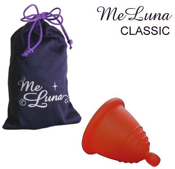 Менструальна чаша з кулькою, розмір S, червона - MeLuna Classic Shorty Menstrual Cup Ball — фото N1