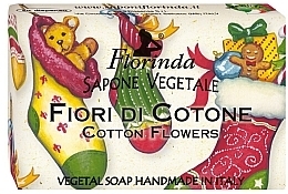 Парфумерія, косметика Рослинне мило - Florinda Special Christmas Cotton Flowers Vegetal Soap Bar