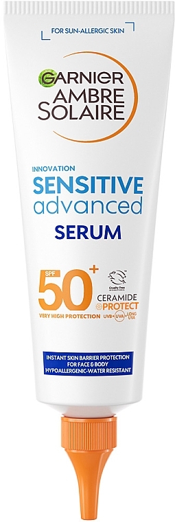 Сонцезахисна сироватка для тіла - Garnier Ambre Solaire Sensitive Advanced Serum SPF50+ — фото N1
