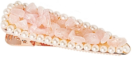 Парфумерія, косметика Заколка для волосся "Рожевий кварц" - Crystallove Rose Quartz Hair Clip