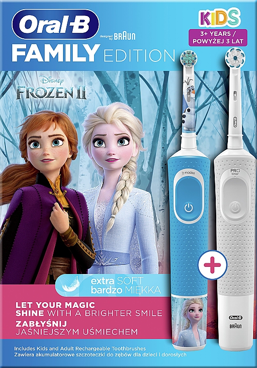 Набір електричних зубних щіток "Холодне серце 2" - Oral-B Braun Family Edition Vitality & Kids — фото N1