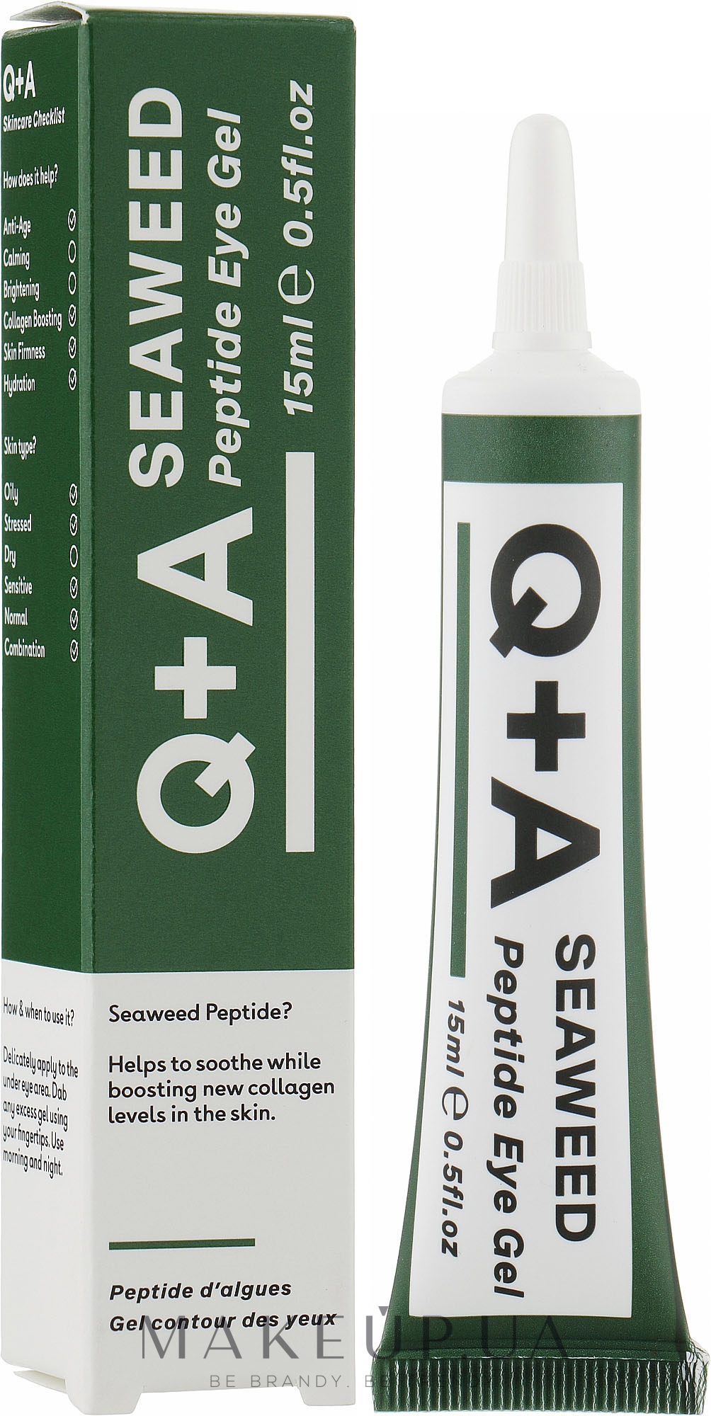 Гель для повік - Q+A Seaweed Peptide Eye Gel — фото 15ml