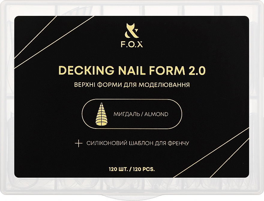 Верхні форми для моделювання, мигдаль - F.O.X Decking Nail Form 2.0 — фото N1