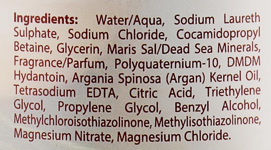 Шампунь з мінералами Мертвого моря та арганієвою олією - Dead Sea Collection Argan Mineral Shampoo — фото N3