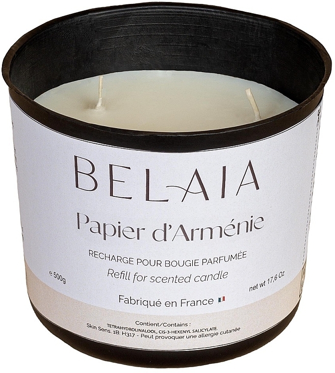 Ароматична свічка "Вірменський папір" (змінний блок) - Belaia Papier d'Armenie Candle Wax Refill — фото N2