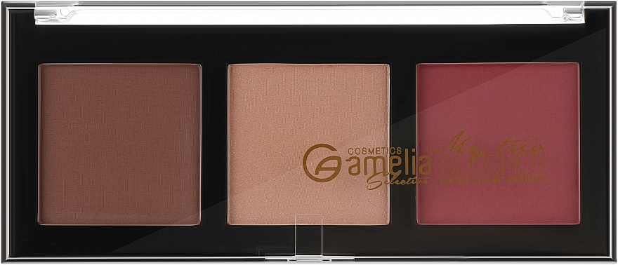 Палетка для макіяжу - Amelia Cosmetics Blusher & Highlighter Trio — фото N2