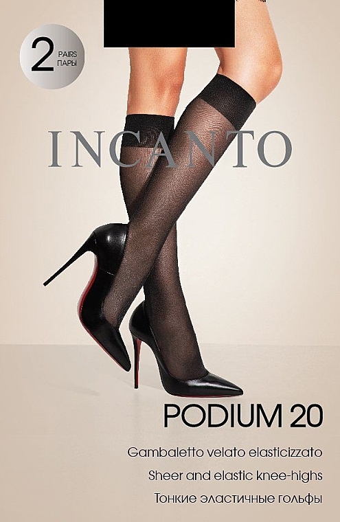 Гольфи для жінок "Podium" 20 Den, nero - INCANTO — фото N1