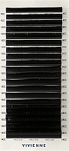 Накладные ресницы "Elite", черные, 20 линий (mix, 0.07, CC, (9-14)) - Vivienne — фото N1