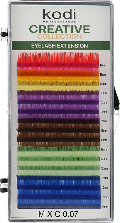 Накладные ресницы цветные Creative Collection C 0.07 (16 рядов: 12 мм) - Kodi Professional — фото N1