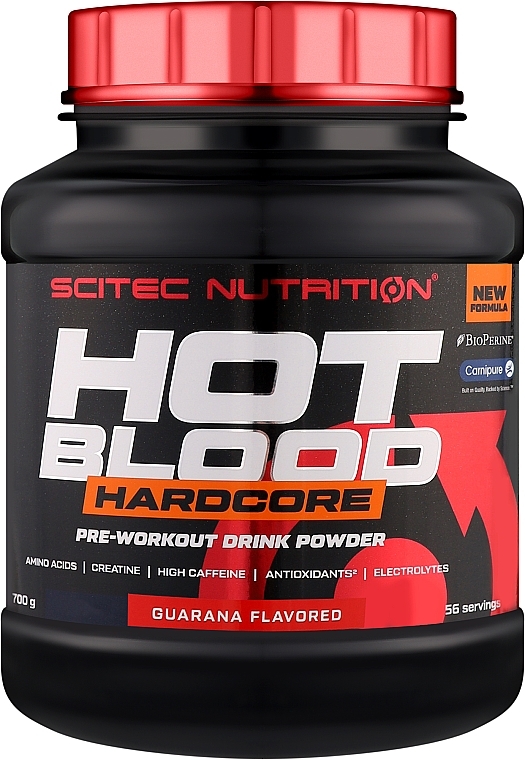 Предтренировочный комплекс - Scitec Nutrition Hot Blood Hardcore Guarana — фото N2