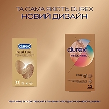 Презервативи з синтетичного латексу з силіконовою змазкою "Натуральні відчуття", безлатексні, 12 шт - Durex Real Feel Condoms — фото N4