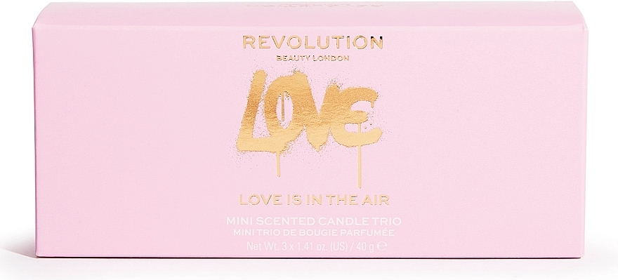 Набор - Makeup Revolution Love Is In The Air Mini Candle Gift Set (3x40g) — фото N2