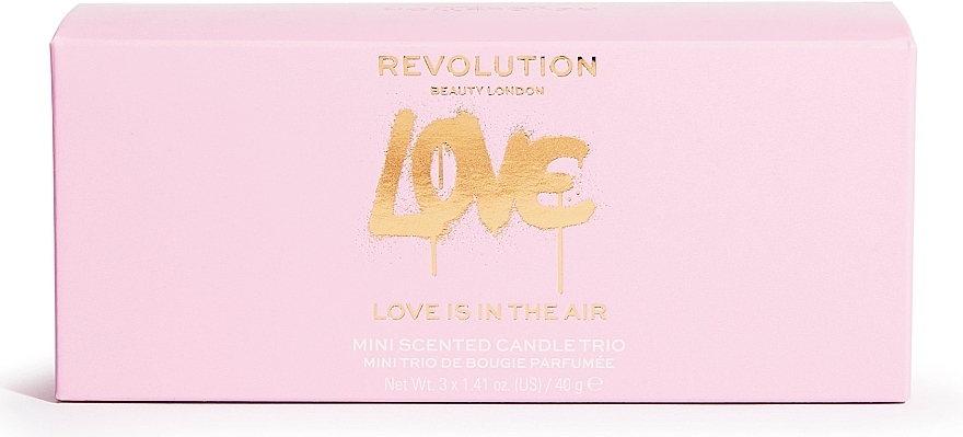 Набір - Makeup Revolution Love Is In The Air Mini Candle Gift Set (3x40g) — фото N2