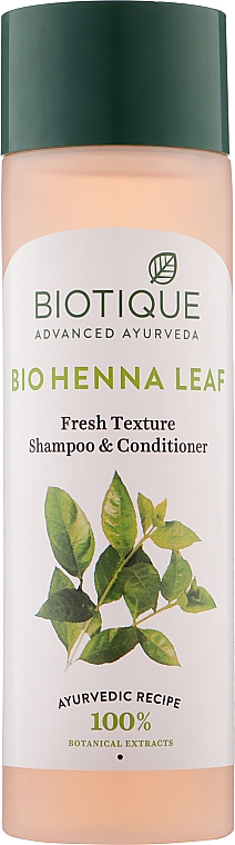Шампунь з кондиціонером - Biotique Bio Henna Leaf Fresh Texture Shampoo & Conditioner With Color — фото N2