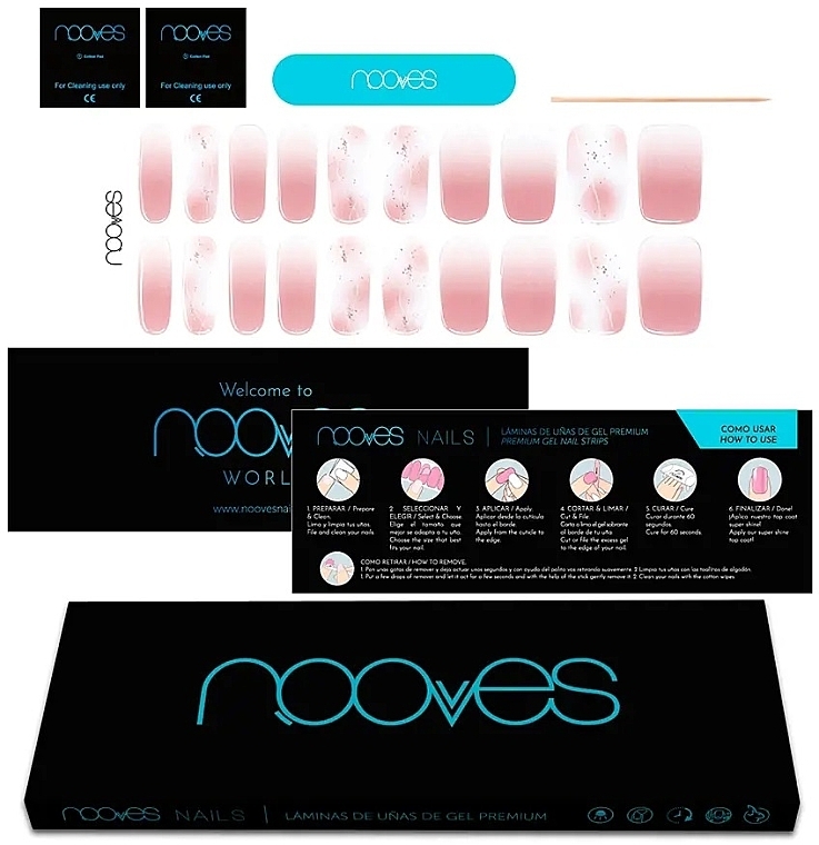 Набор гелевых наклеек для ногтей - Nooves Premium Glam Michelle Art Design — фото N1