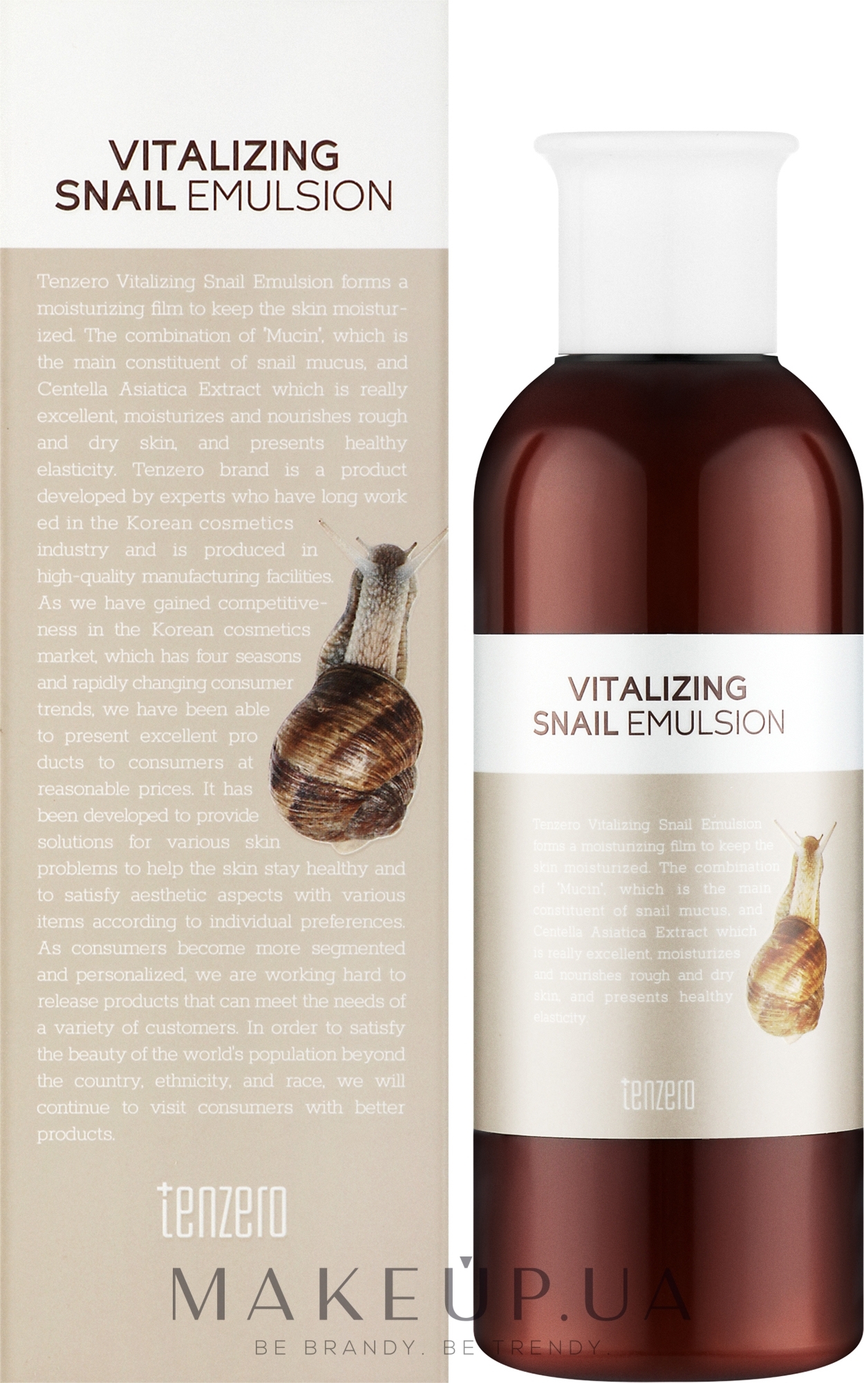 Емульсія для обличчя з муцином равлика - Tenzero Vitalizing Snail Emulsion — фото 200ml