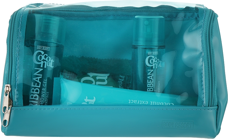 Набор "Карибский кокос" - Mades Cosmetics Body Resort Caribbean (sh/gel/100ml + h/cr/100ml + b/mist/50ml + soap/50g)
