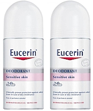 Духи, Парфюмерия, косметика Набор - Eucerin Deodorant Sensitive Skin (deo/roll/2x50ml)