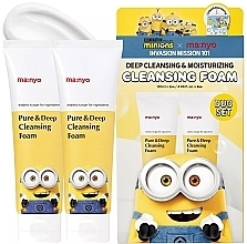 Набір - Manyo Pure & Deep Cleansing Foam Minions Duo Set (cl/foam/2x120ml + acc/1pcs) — фото N1