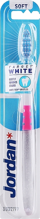 Зубна щітка, прозоро-рожева - Jordan Target White — фото N2