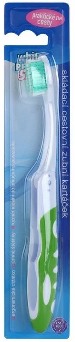 Дорожная зубная щетка, зеленая - VitalCare White Pearl Folding Travel Toothbrush — фото N1