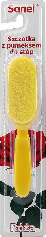 Щітка з пемзою для догляду за ногами, жовта - Sanel Roza — фото N1