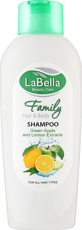 Шампунь для волосся та тіла - La Bella Family Shampoo Green Apple and Lemon Extracts — фото N1