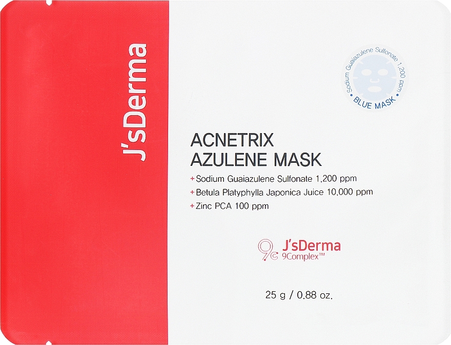 Тканевая маска для лица с азуленом - J'sDerma Acnetrix Azulene Mask — фото N1