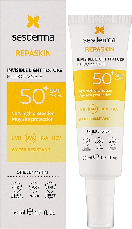 Солнцезащитный флюид для лица с легкой текстурой - Sesderma Repaskin Invisible Light Texture SPF50 — фото N2