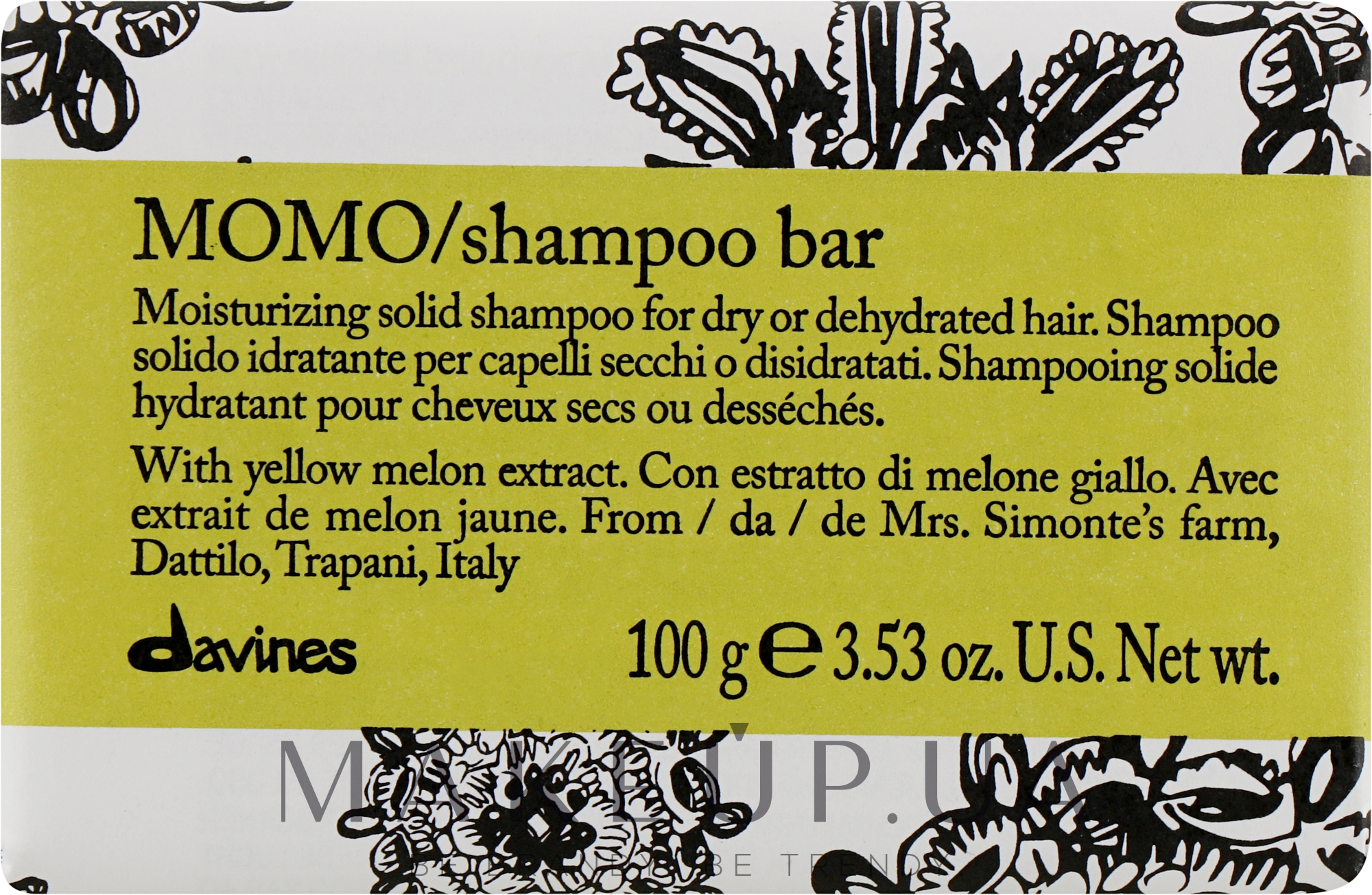 Твердый шампунь для увлажнения сухих и обезвоженных волос - Davines Shampoo Bar — фото 100g