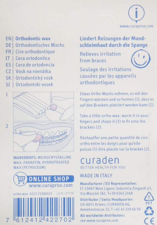 Ортодонтичний віск - Curaprox Ortho Wax — фото N2
